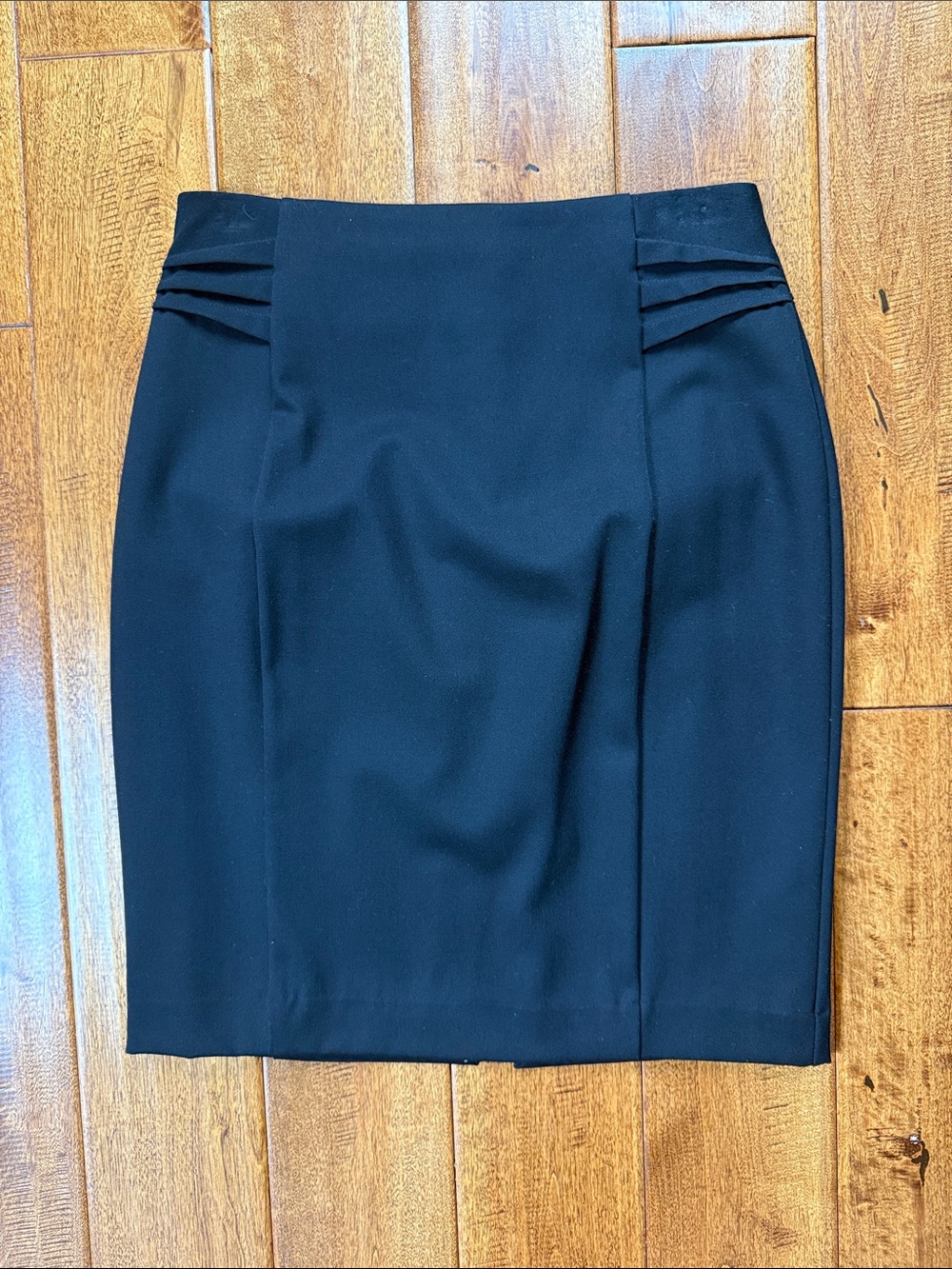 Express Black Tailored Pencil Skirt with Waist Pleats